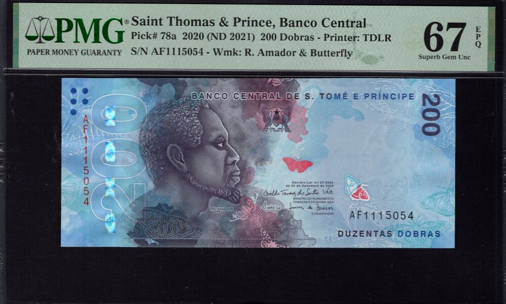 Sao Tome and Principe - 200 Dobras 2020 - Pick # 78a - PMG 67 EPQ