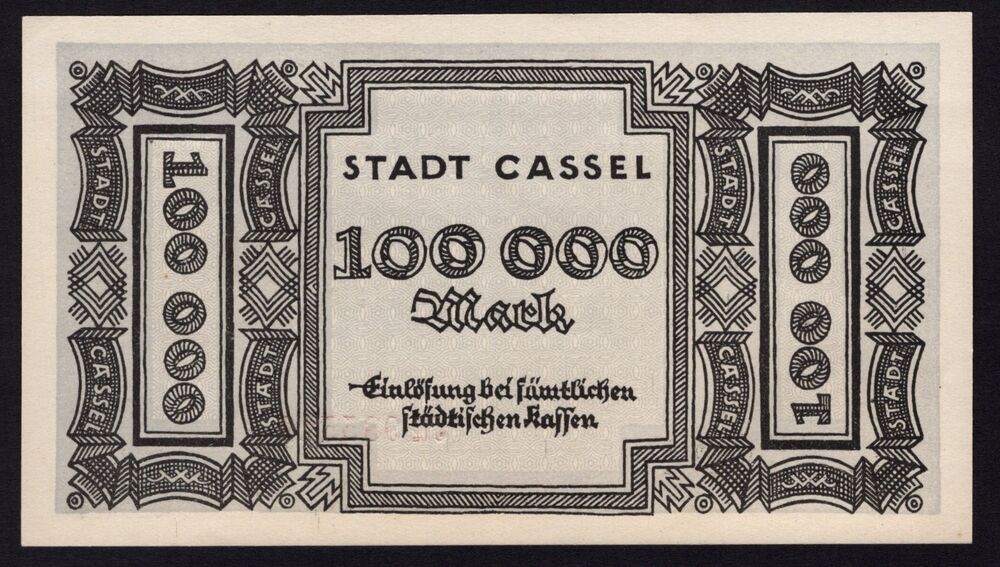 Germany - Cassel, 100.000 Mark 1923 - Pick # NL - AU