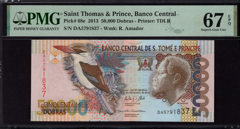 Sao Tome and Principe - 50.000 Dobras 2013 - Pick # 68e - PMG 67 EPQ