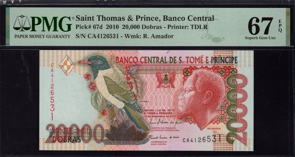Sao Tome and Principe - 20.000 Dobras 2010 - Pick # 67d - PMG 67 EPQ