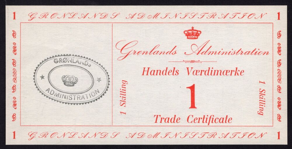 Greenland - 1 Skilling 1941 - Pick # M8 - UNC