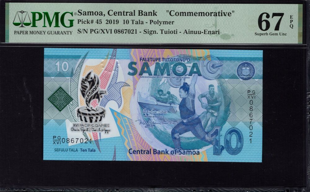 Samoa - 10 Tala 2019 - Pick # 45 - PMG 67 EPQ