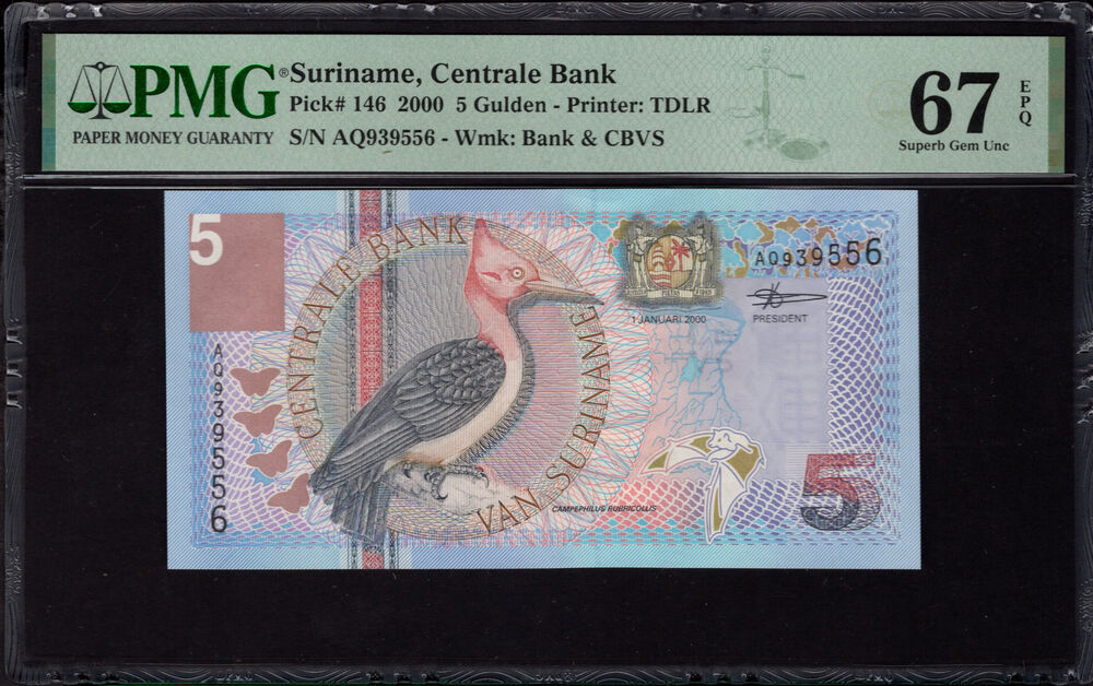 Suriname - 5 Gulden 2000 - Pick # 146 - PMG 67 EPQ