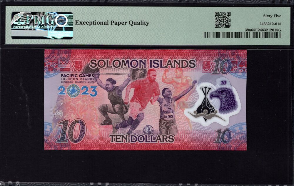 Solomon Islands - 10 Dollars 2023 - Pick # 39a - PMG 65 EPQ