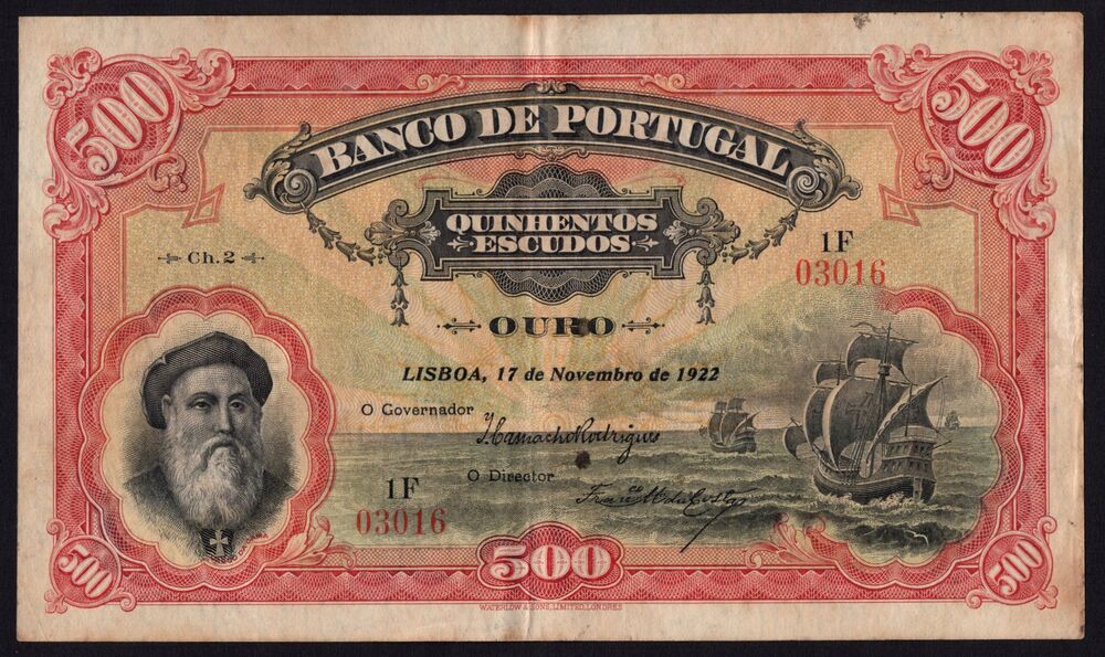 Portugal - 500 Escudos 1922 - Pick # 130 - XF