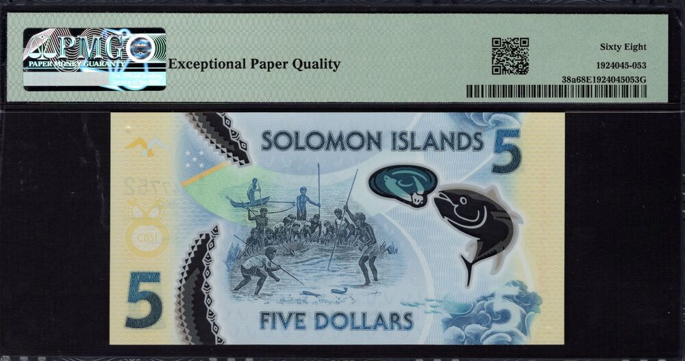 Solomon Islands - 5 Dollars 2019 - Pick # 38a - PMG 68 EPQ