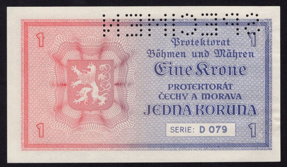 Bohemia and Moravia - 1 Koruna 1940 - Pick # 3s - Specimen - AU