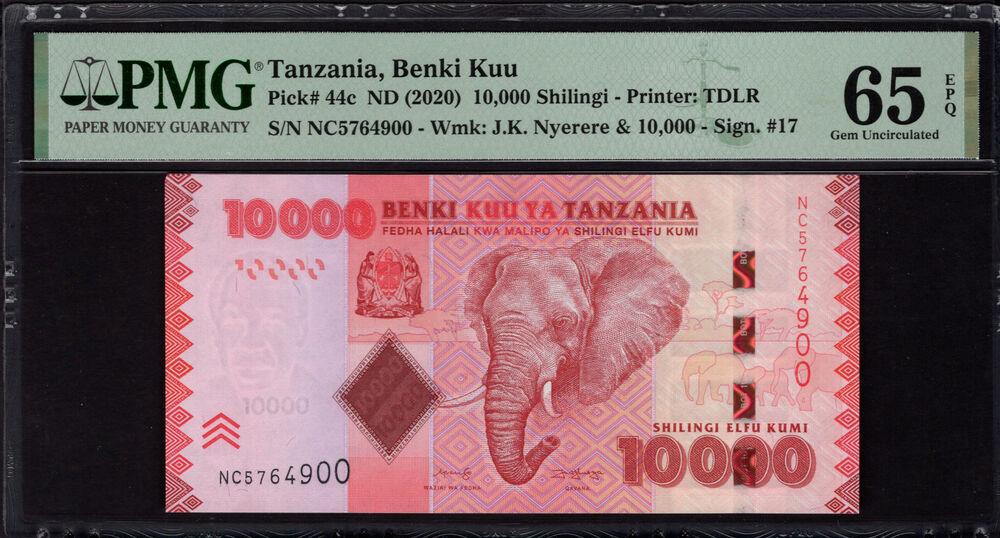 Tanzania - 10.000 Shilingi 2020 - Pick # 44c - PMG 65 EPQ