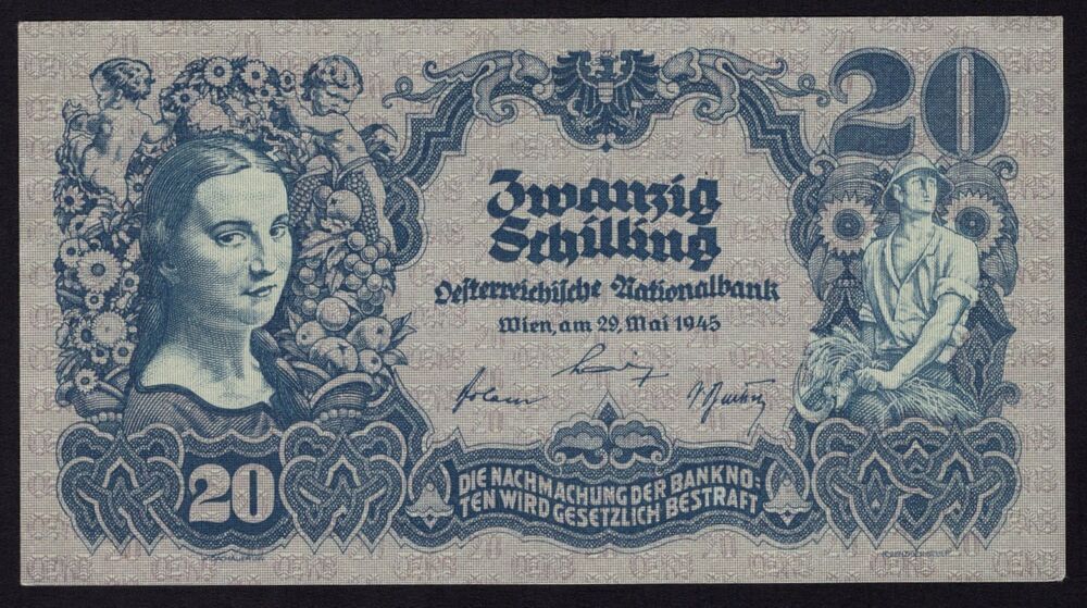 Austria - 20 Schilling 1945 - Pick # 116 - XF
