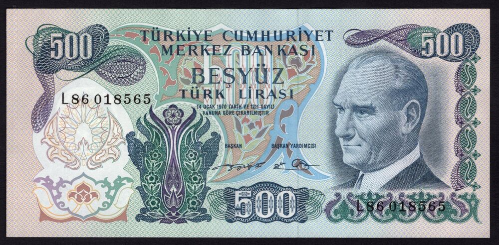 Turkey - 500 Türk Lirasi L.1970 - Pick # 190d - AU