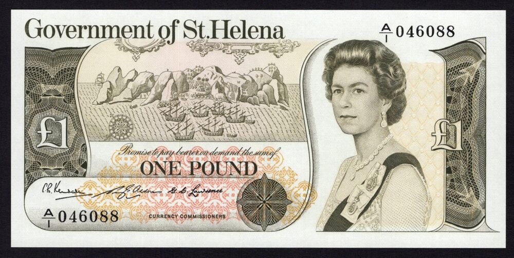 Saint Helena - 1 Pound 1976 - Pick # 6 - Incorrect spelling, large size - UNC