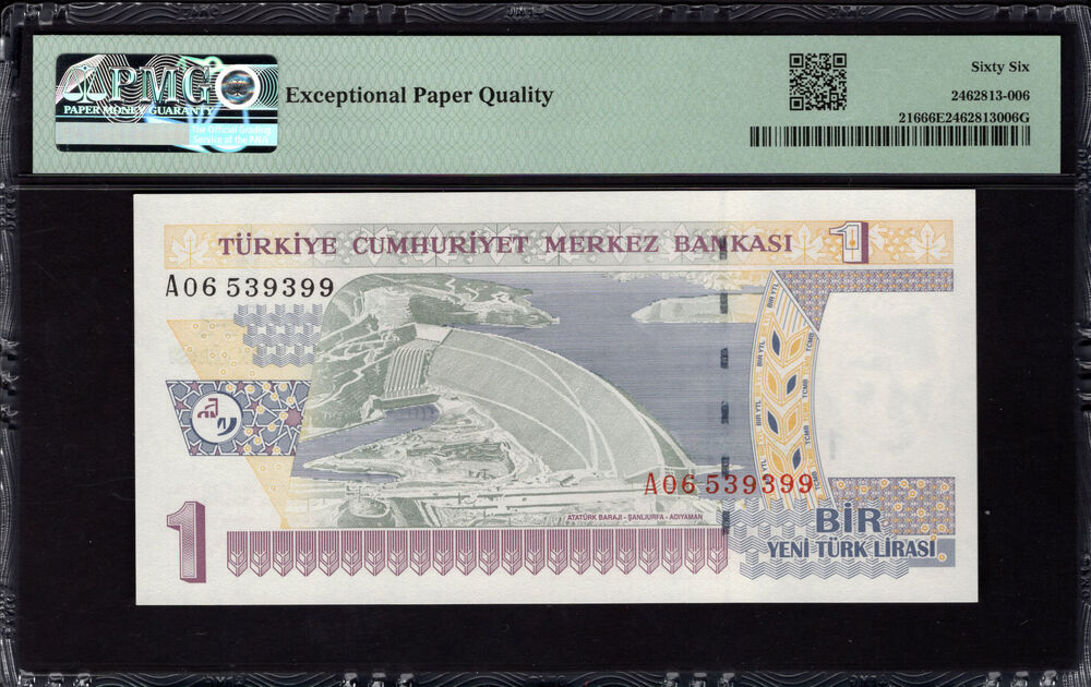 Turkey - 1 New Lira 2005 - Pick # 216 - PMG 66 EPQ