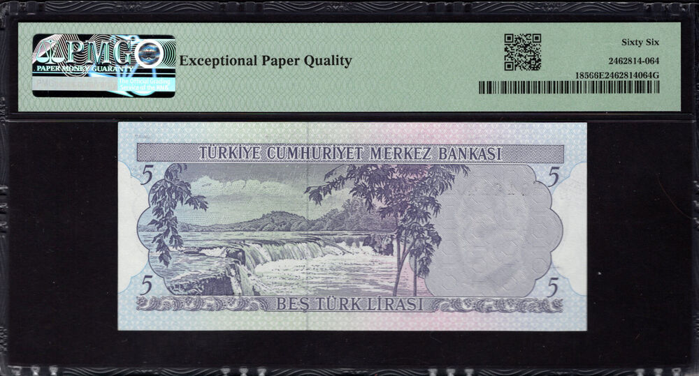 Turkey - 5 Lira 1970 - Pick # 185 - PMG 66 EPQ