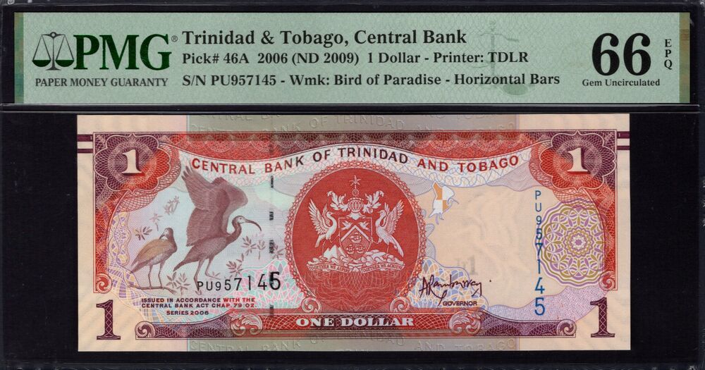 Trinidad and Tobago - 1 Dollar 2006 - Pick # 46A - PMG 66 EPQ