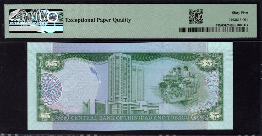 Trinidad and Tobago - 5 Dollars 2006 - Pick # 47b - PMG 65 EPQ