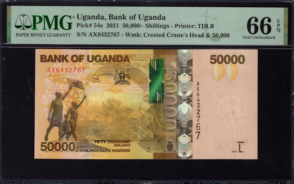Uganda - 50.000 Shillings 2021 - Pick # 54e - PMG 66 EPQ