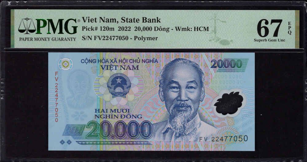 Vietnam - 20.000 Dong 2022 - Pick # 120m - PMG 67 EPQ