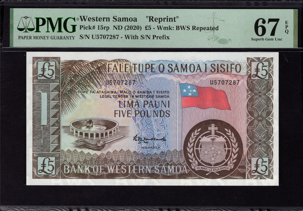 Western Samoa - 5 Pounds 2020 - Pick # 15rp - PMG 67 EPQ