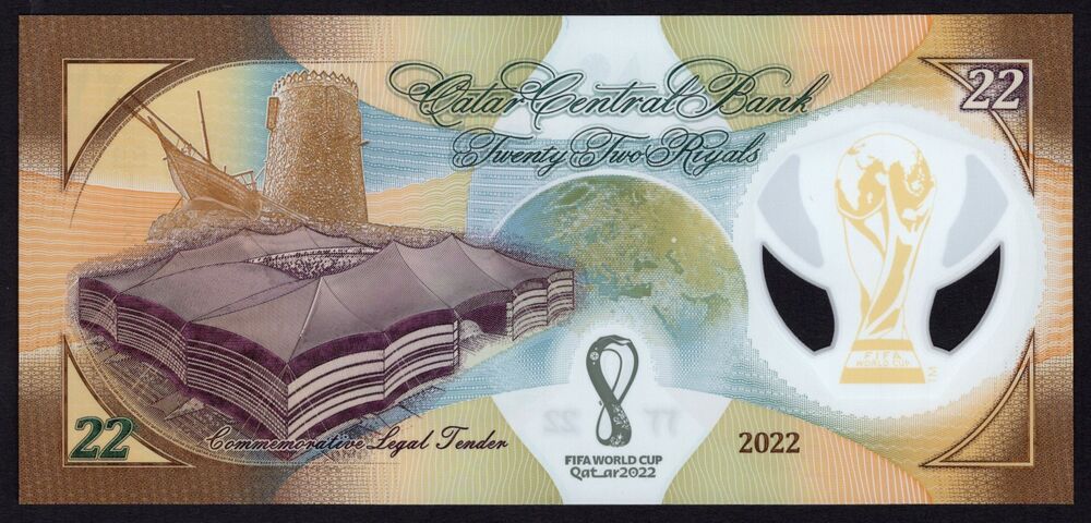Qatar - 22 Riyals 2022 - Pick # 39 - Replacement in Folder - UNC