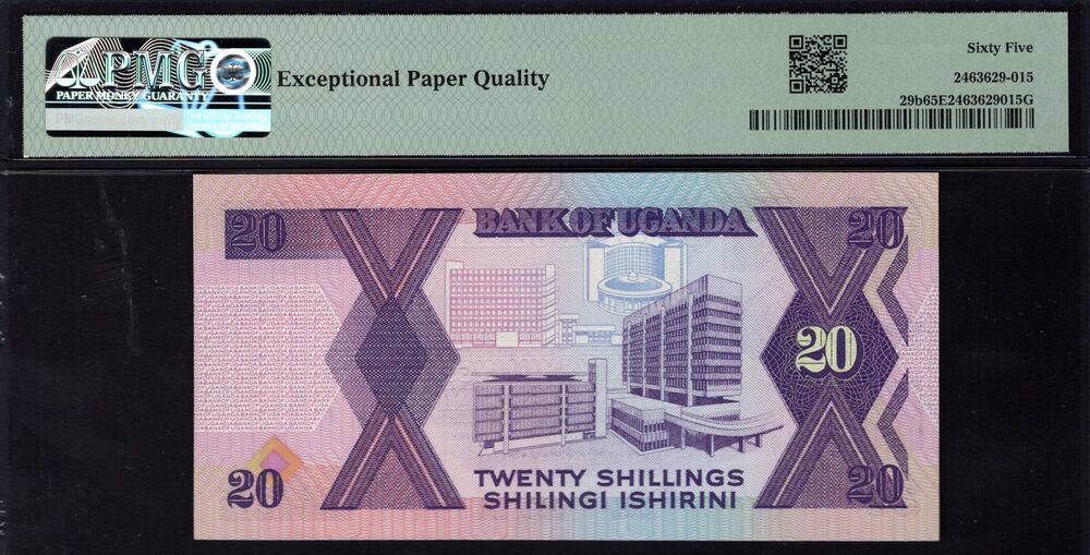 Uganda - 20 Shillings 1988 - Pick # 29b - PMG 65 EPQ
