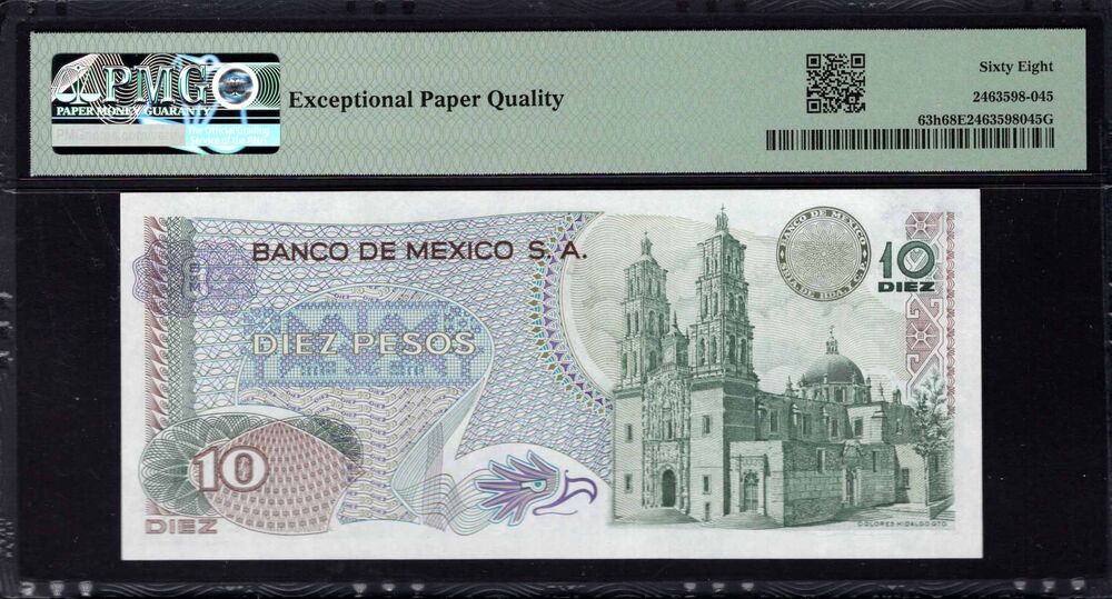 Mexico - 10 Pesos 1975 - Pick # 63h - PMG 68 EPQ