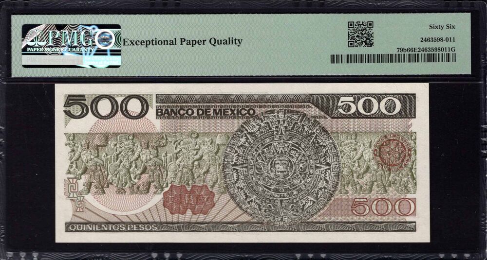 Mexico - 500 Pesos 1984 - Pick # 79b - PMG 66 EPQ