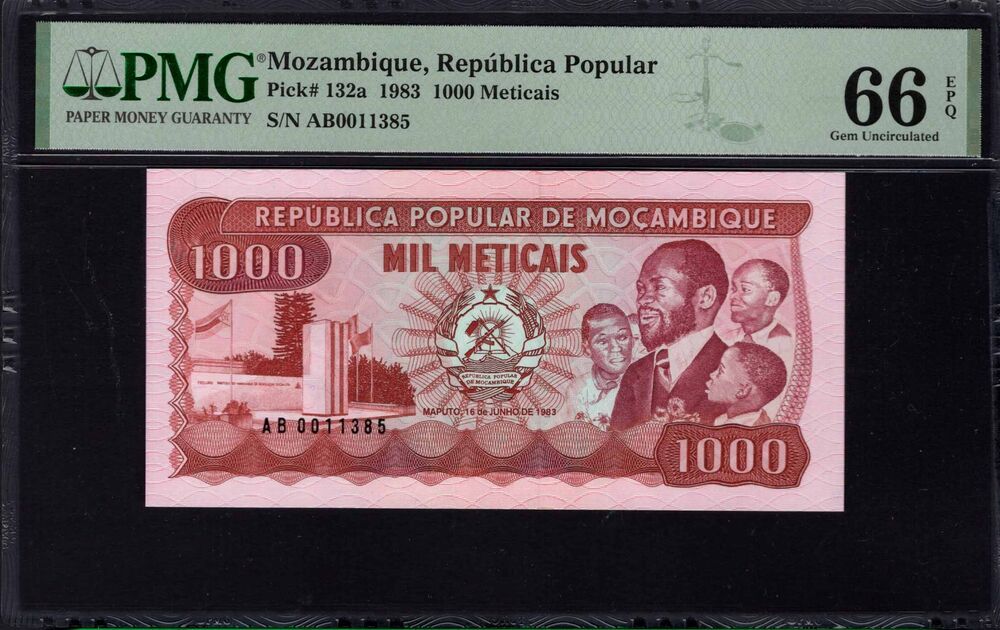Mozambique - 1000 Meticais 1983 - Pick # 132a - PMG 66 EPQ